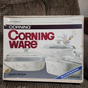 Vintage Corning Ware Casserole Set Shadow Iris 6pc Factory Sealed A-300-333 USA